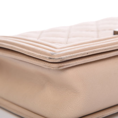 Chanel Calfskin Quilted Double Stitch New Medium Boy Flap Beige 8 of 16