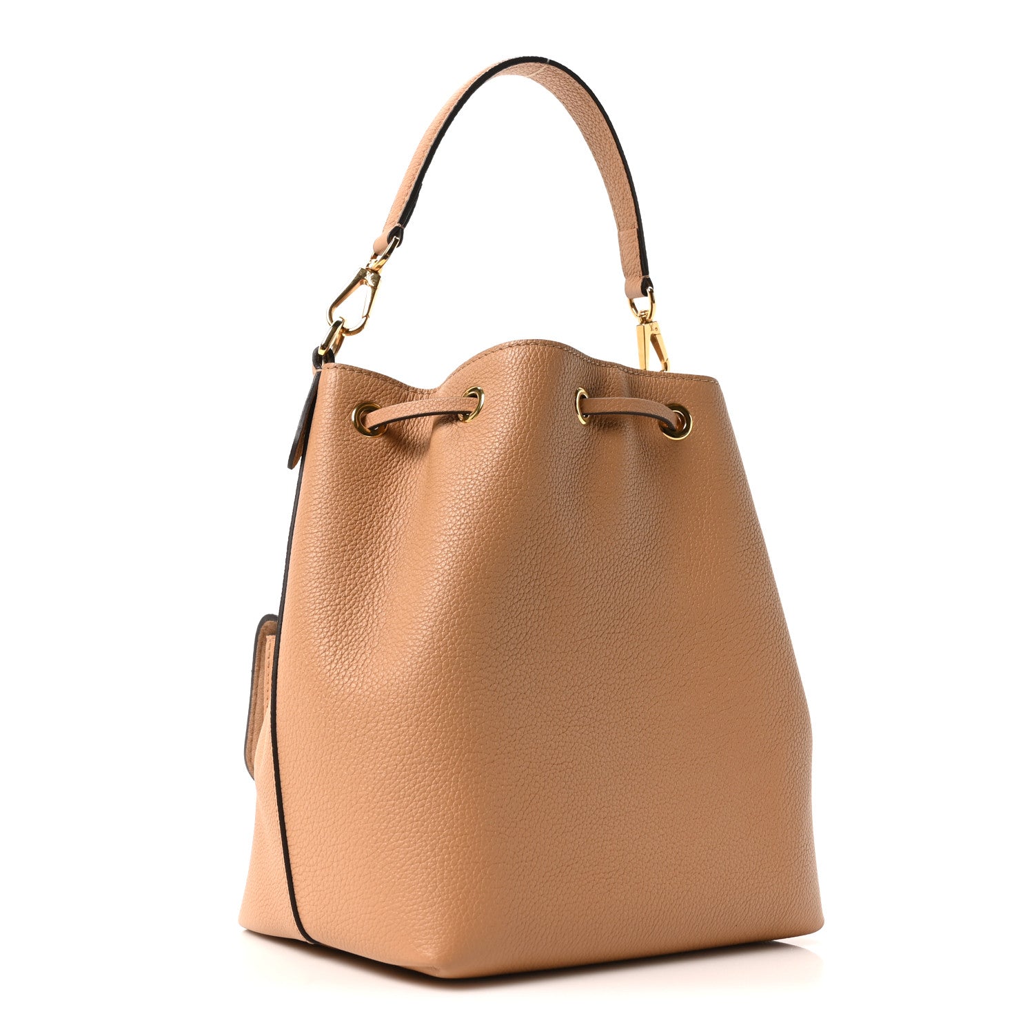 Louis Vuitton Calfskin Lockme Bucket MM Arizona Beige 3 of 10
