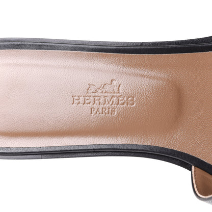 Hermes Box Calfskin Oran Sandals 36 Black 7 of 9