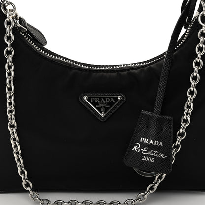 Prada Nylon Re-Edition 2005 Shoulder Bag Black 7 of 9