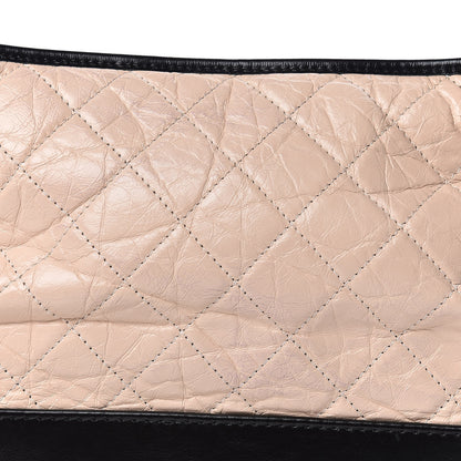 Chanel Aged Calfskin Quilted Medium Gabrielle Hobo Beige Black 12 of 12