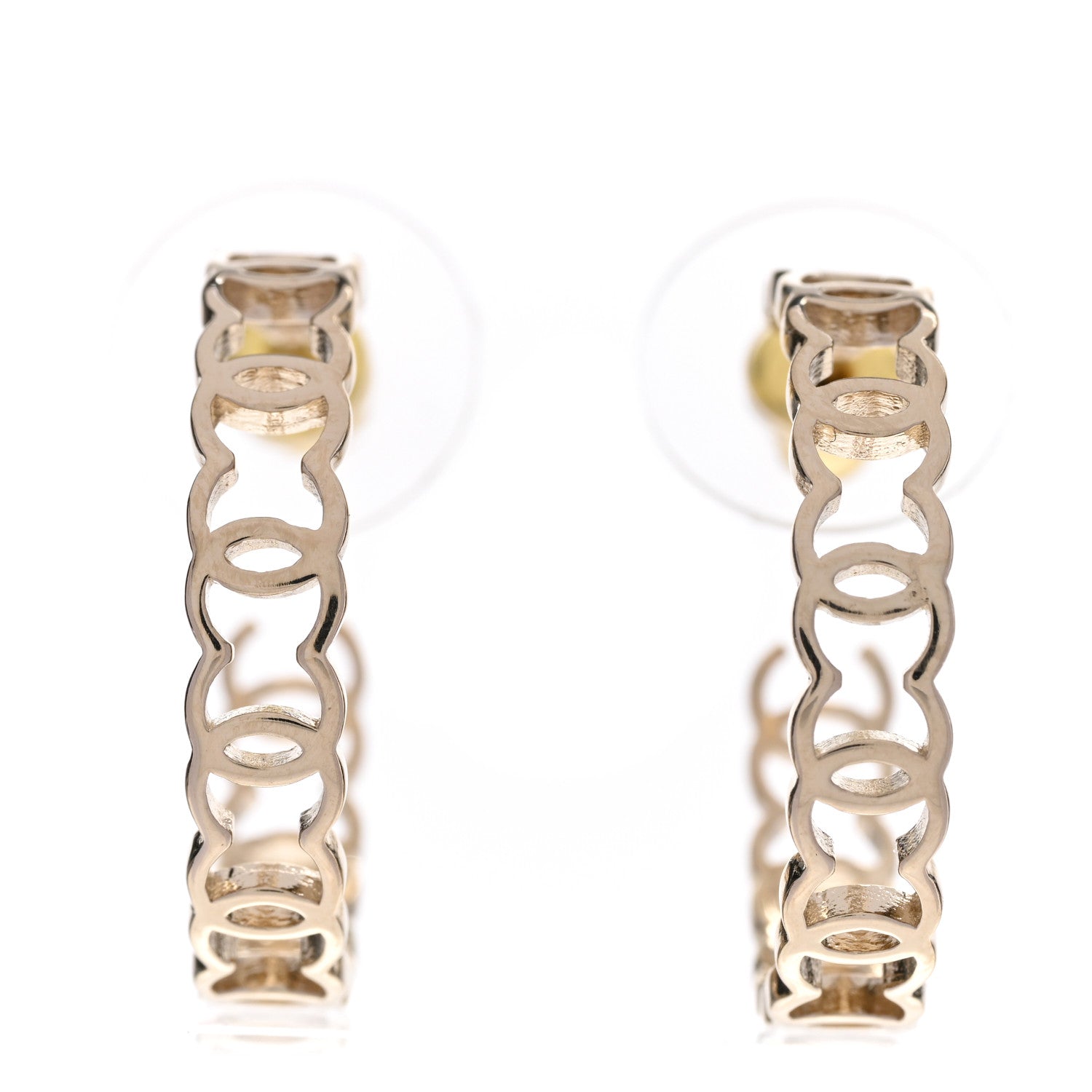 Chanel Metal CC Hoop Earrings Gold 1 of 6