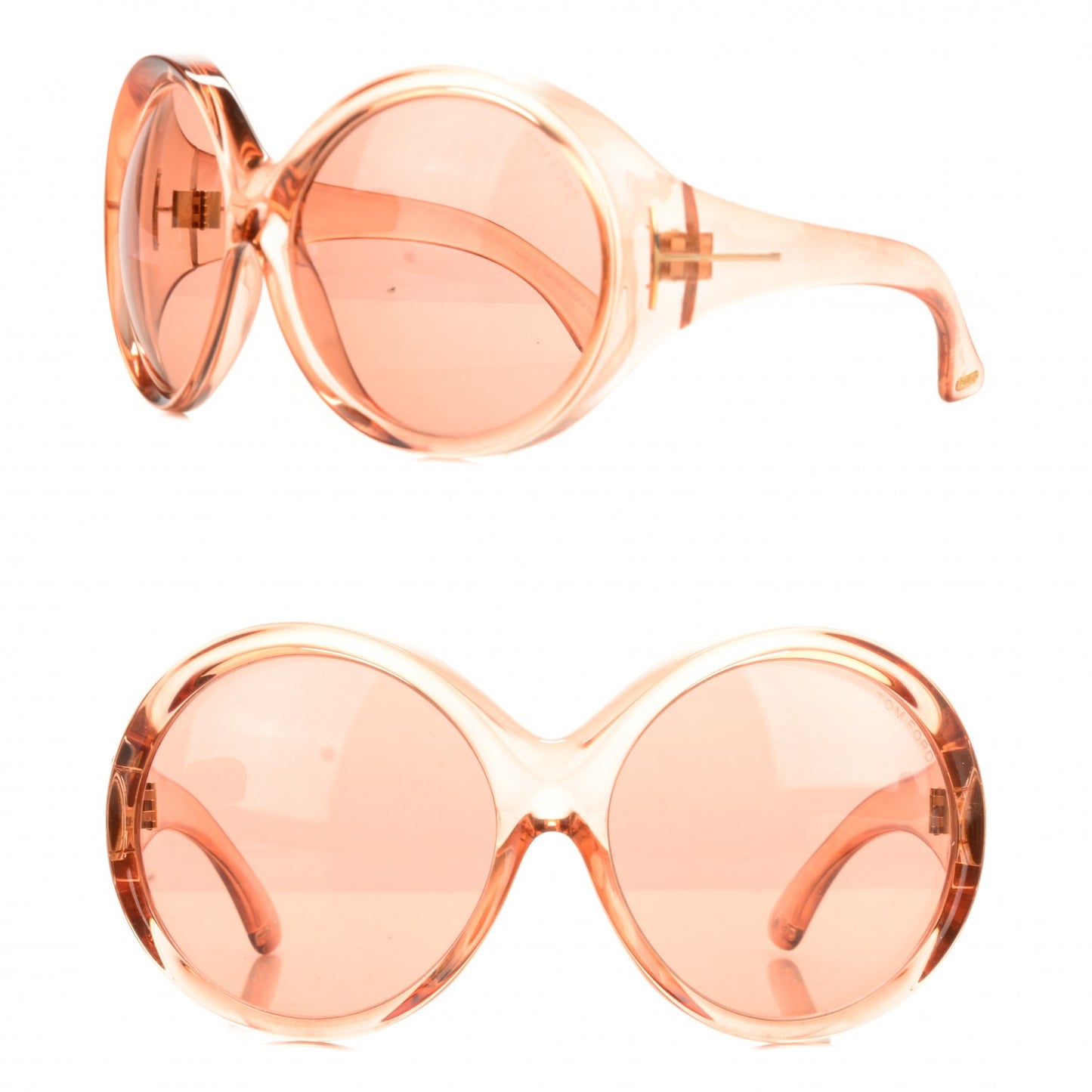 Ali Oversized Round Sunglasses TF0221 Peach Pink