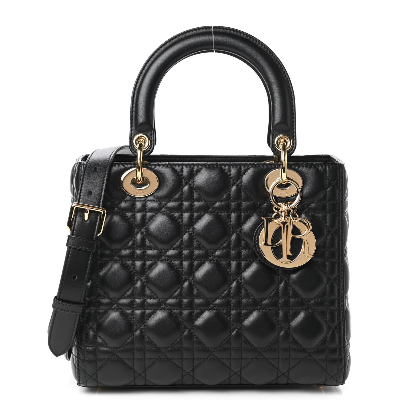 Lambskin Cannage Medium Lady Dior Black