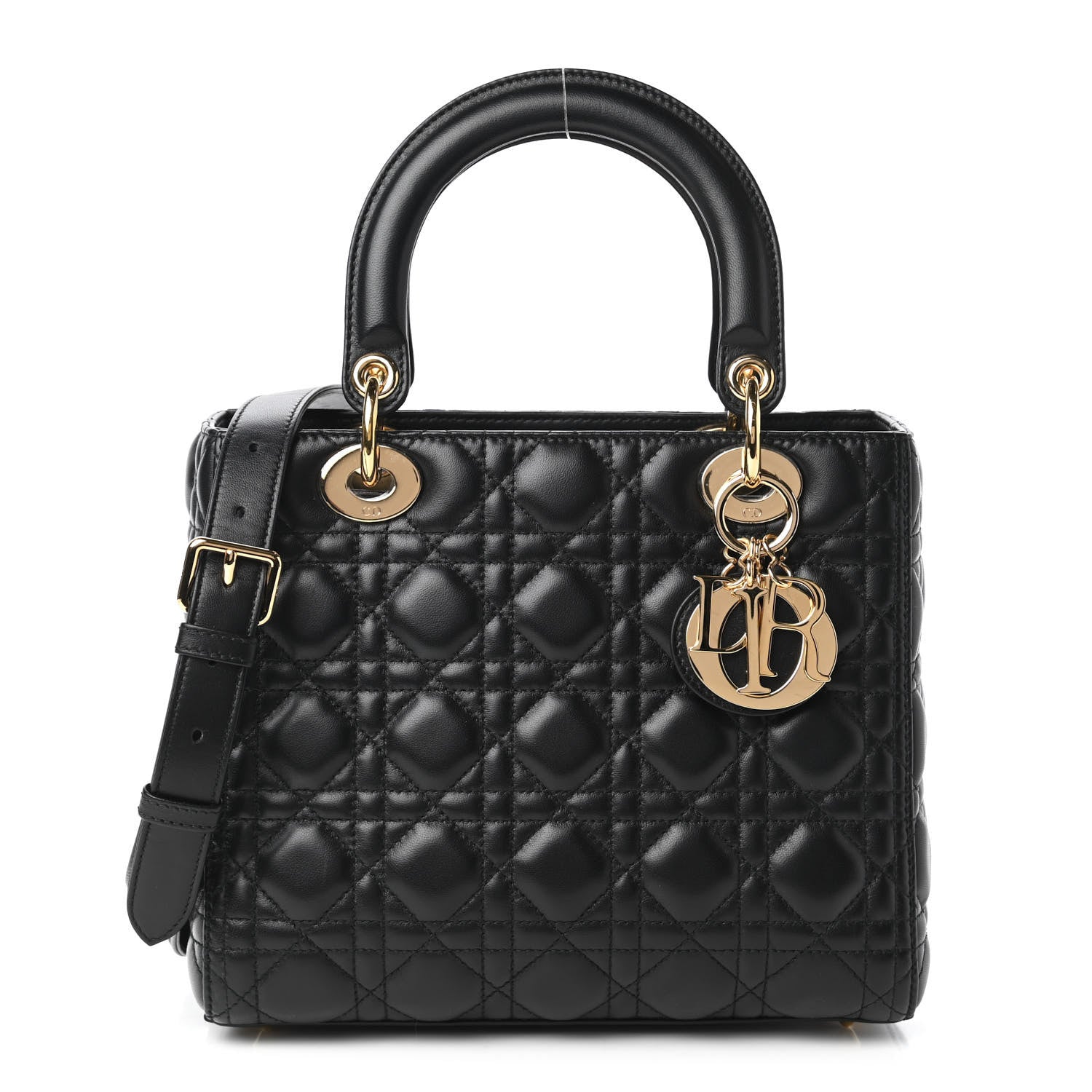 Christian Dior Lambskin Cannage Medium Lady Dior Black 1 of 10
