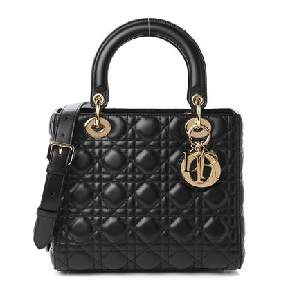 Christian Dior Lambskin Cannage Medium Lady Dior Black 1 of 10
