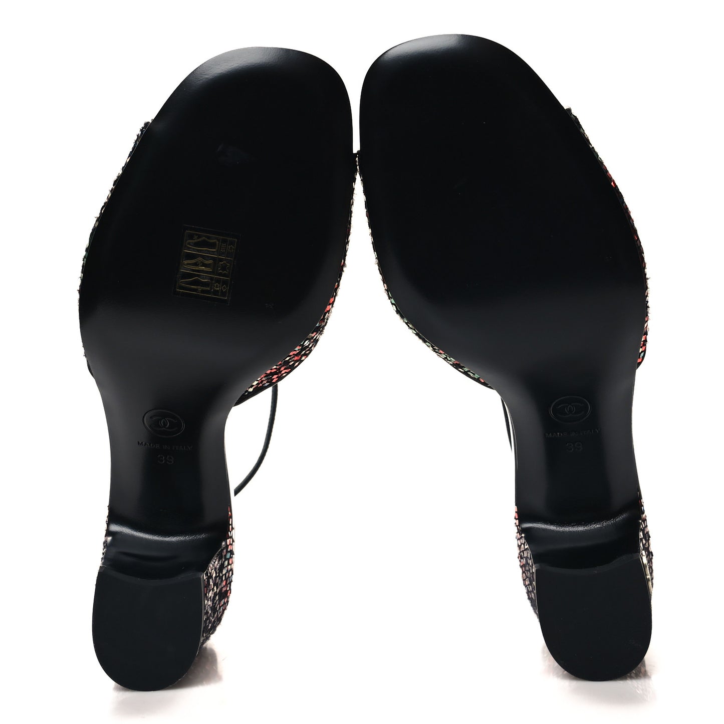 Glitter Ankle Strap Sandals 39 Multicolor