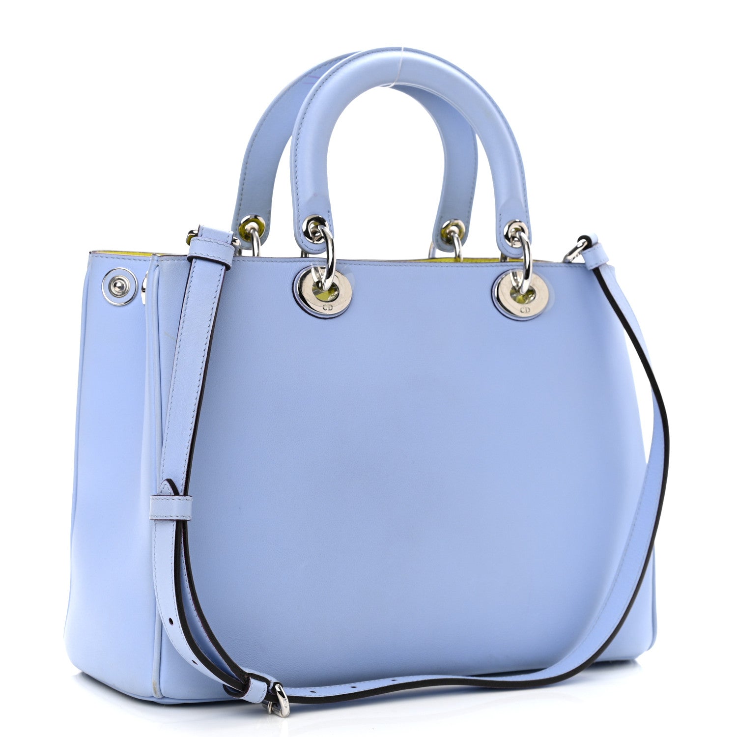 Christian Dior Smooth Calfskin Medium Diorissimo Tote Lavender Jaune Fluo 3 of 10