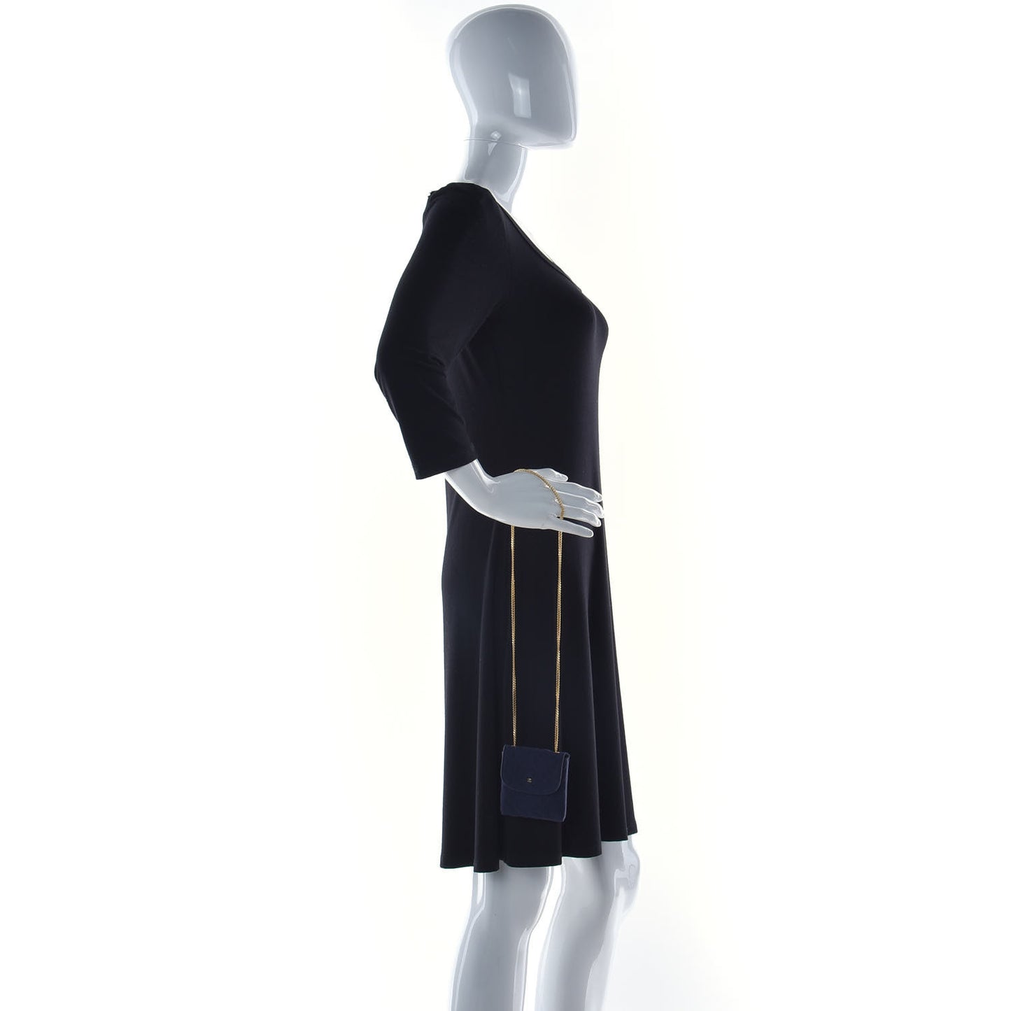 Jersey Quilted Micro Flap Bag Navy