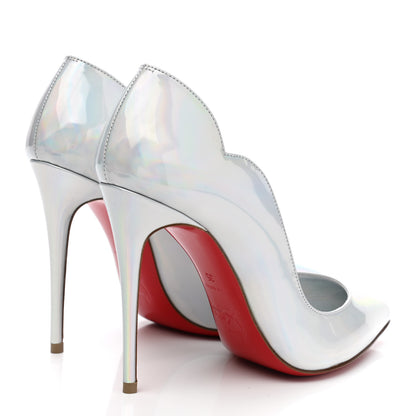 Christian Louboutin Metallic Patent Psychic Hot Chick 100 Pumps 35 White 4 of 7
