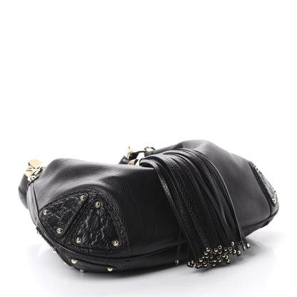 Gucci Calfskin Medium Indy Top Handle Hobo Black 4 of 10
