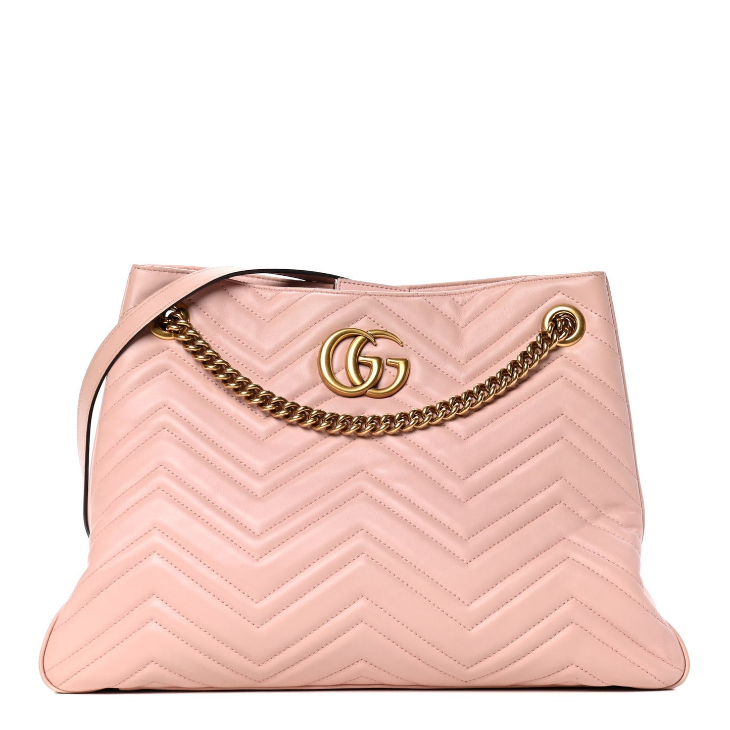 Calfskin Matelasse Medium GG Marmont Shoulder Tote Bag Perfect Pink
