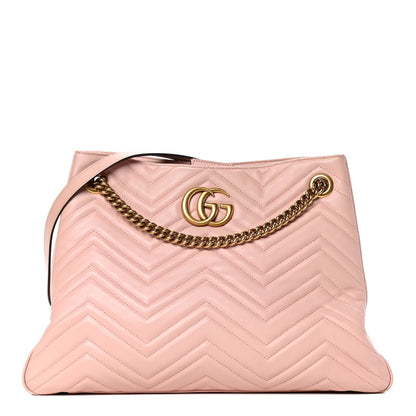 Gucci Calfskin Matelasse Medium GG Marmont Shoulder Tote Bag Perfect Pink 1 of 5