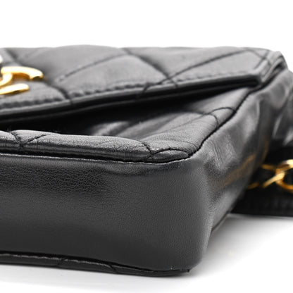 Chanel Lambskin Quilted Flap Waist Belt Bag 75 30 Black 9 of 13