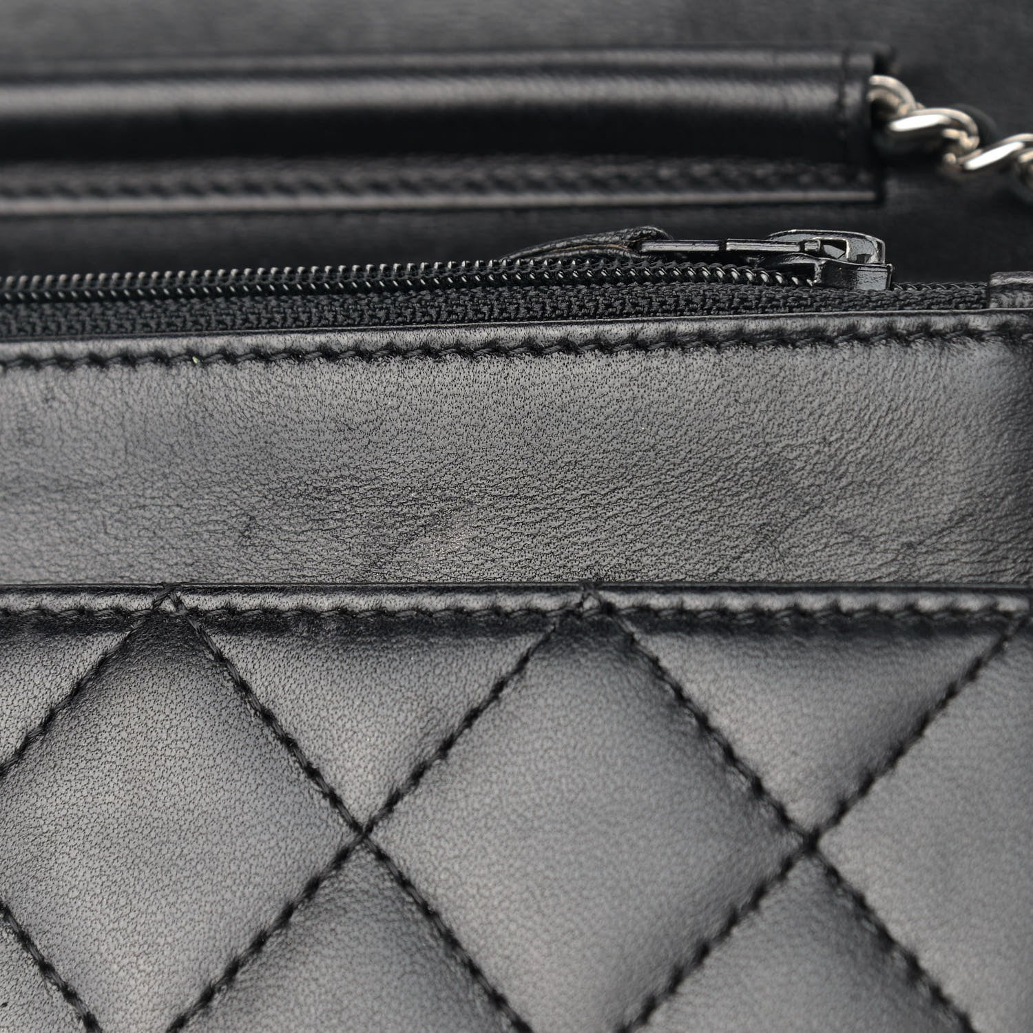 Chanel Lambskin Quilted Wallet On Chain WOC Black 17 of 19