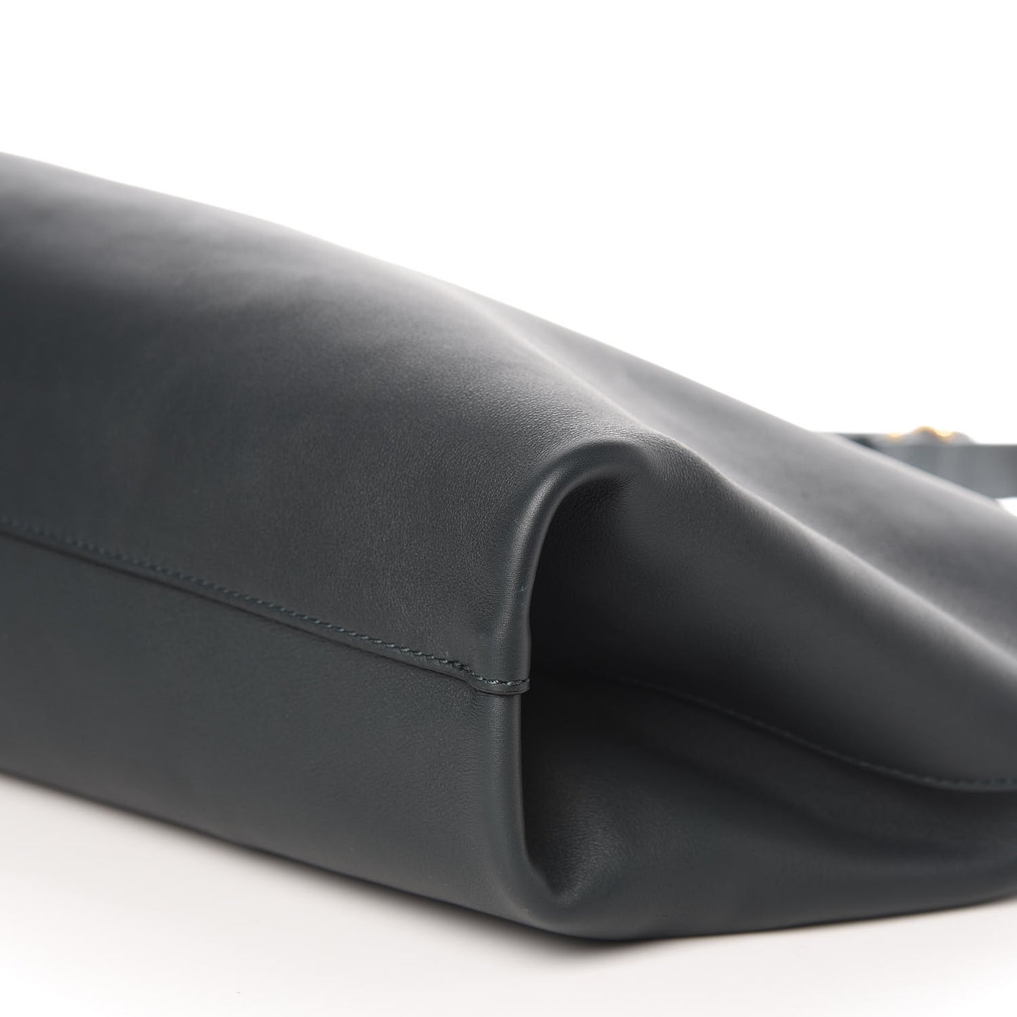 Calfskin Medium Grommet Detail Tote Dark Emerald