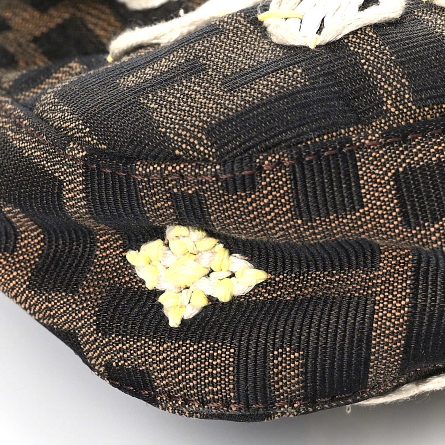 Fendi Zucca Flower Applique Baguette Tobacco 7 of 10