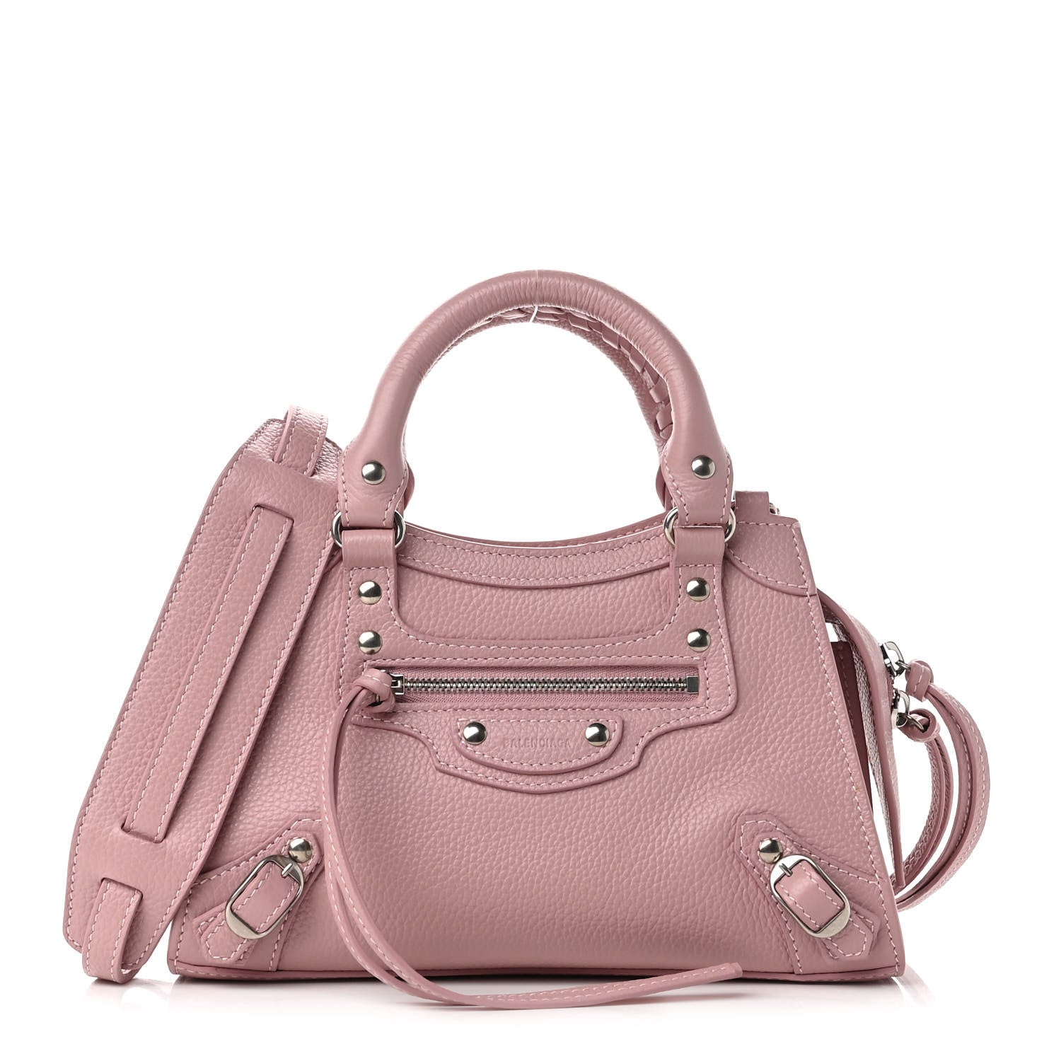 Balenciaga Grained Calfskin Neo Classic Silver Hardware Mini City Powder Pink 1 of 8
