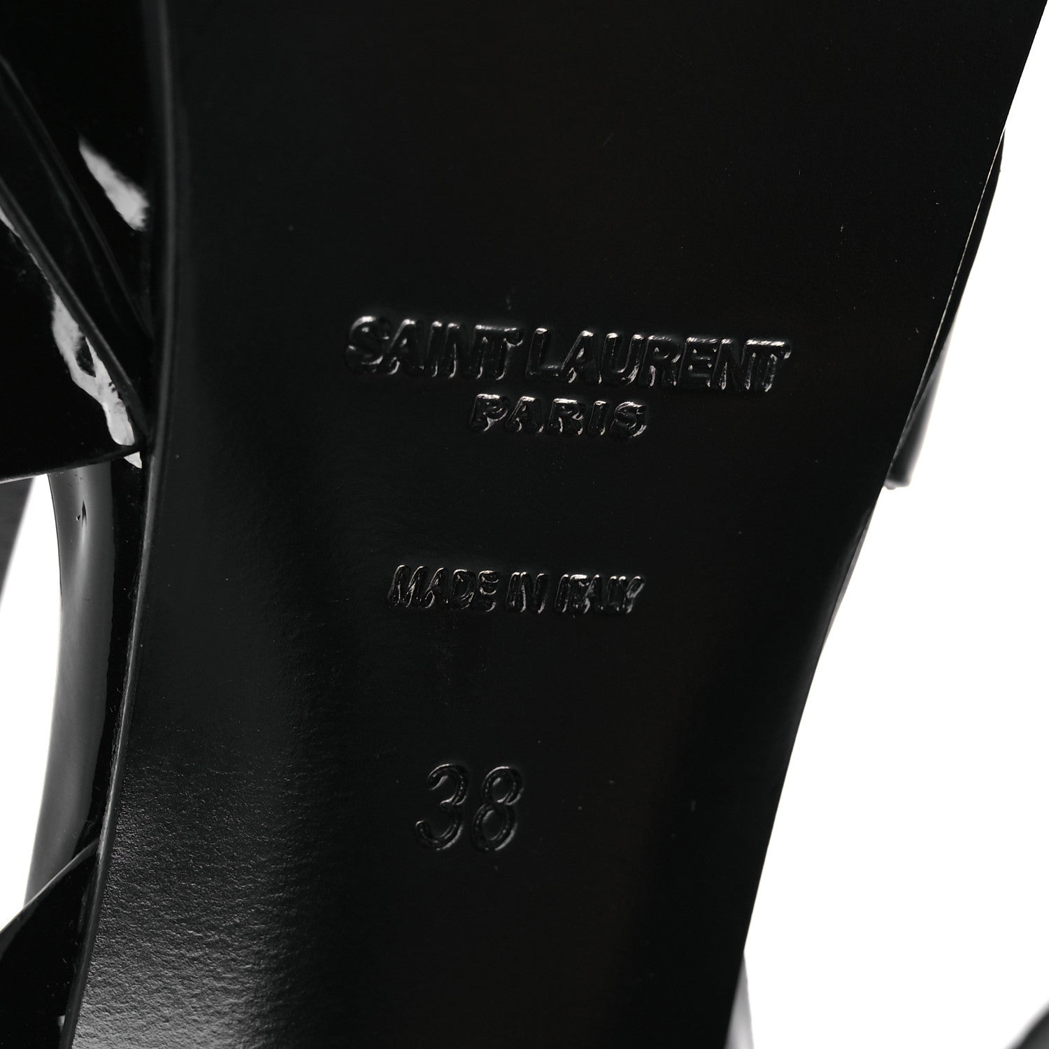 Saint Laurent Patent Tribute 105 Platform Sandals 38 Black 8 of 11