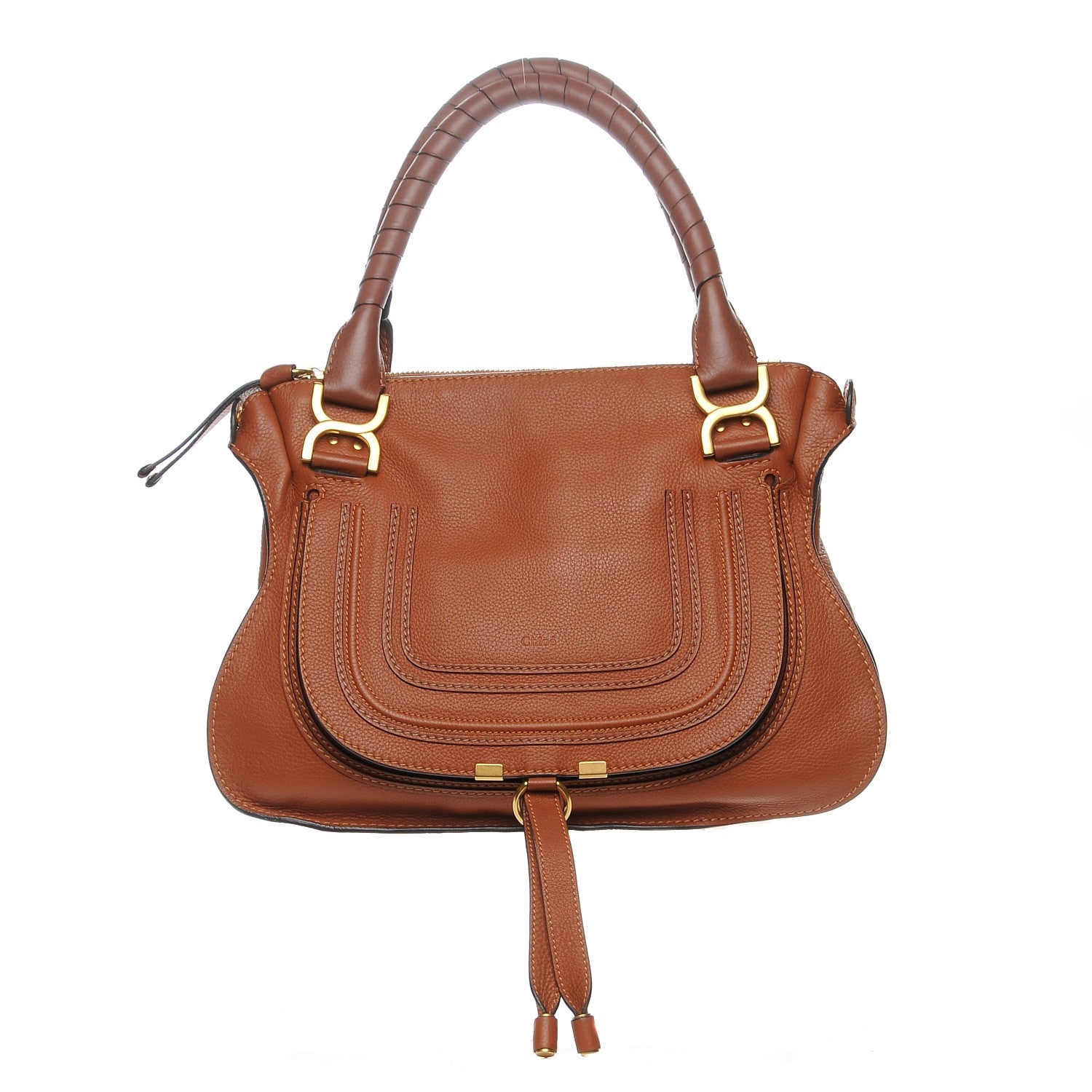 Chloe Calfskin Medium Marcie Satchel Tan 1 of 8