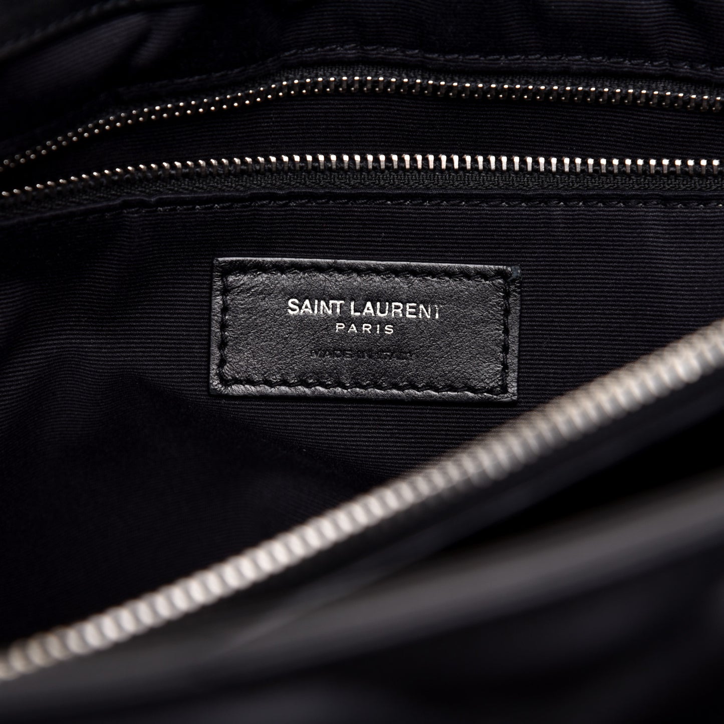 Calfskin Y Quilted Monogram Large Loulou Chain Satchel Black