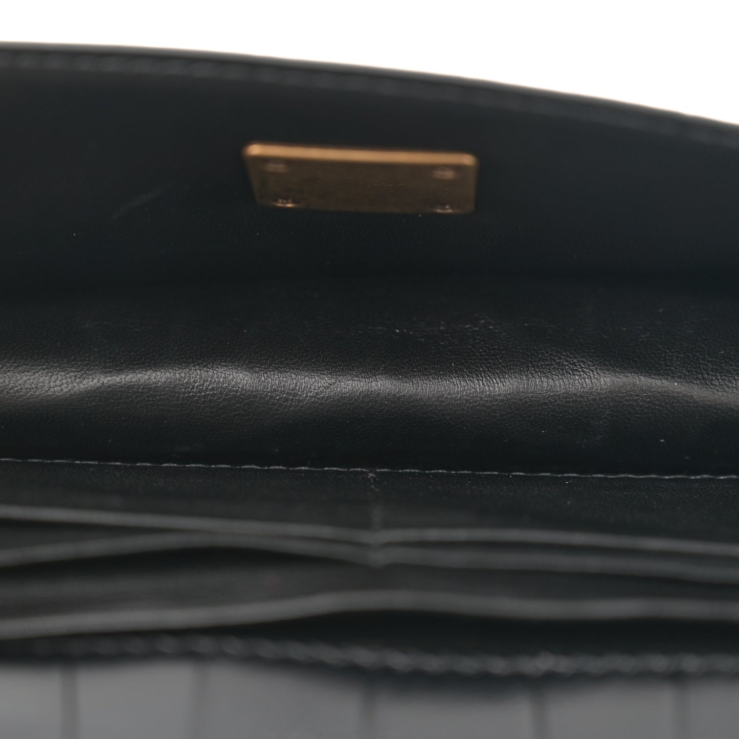Extra Supple Calfskin Crocodile Embossed Gossip Chain Bag XS Black