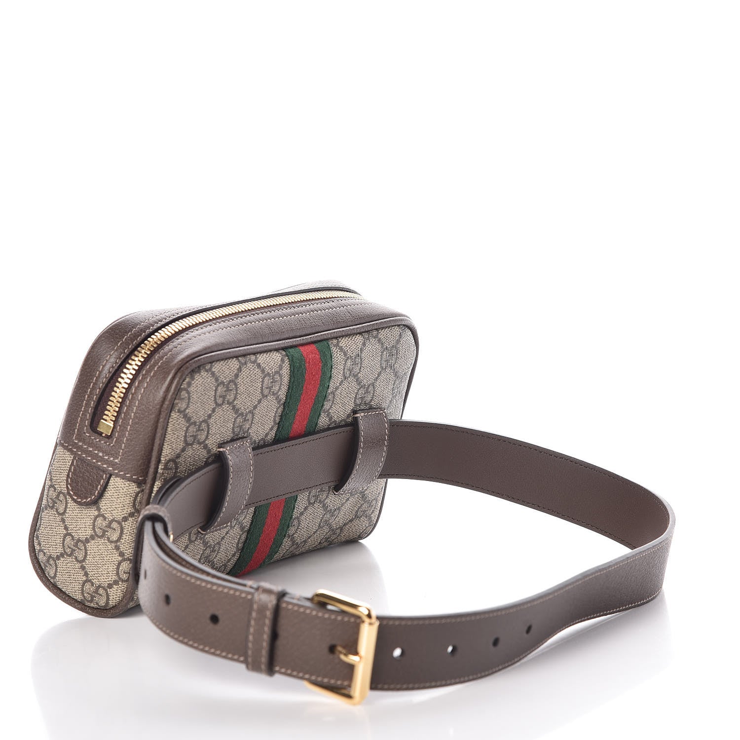 Gucci GG Supreme Monogram Web Small Ophidia Belt Bag 75 30 Dark Brown 3 of 11