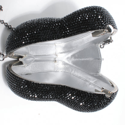 Judith Leiber Crystal Heart Minaudiere Clutch Black 5 of 7