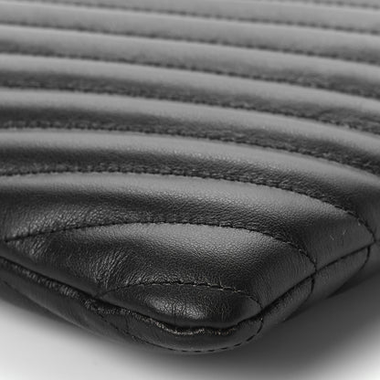 Saint Laurent Calfskin Matelasse Chevron Monogram Document Holder Black 8 of 8