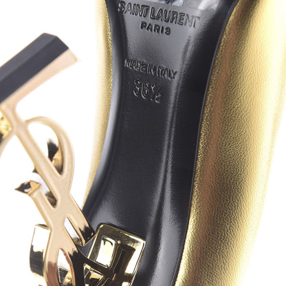 Saint Laurent Calfskin Opyum 100 Pumps 36.5 Gold 9 of 10