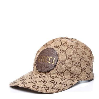 Gucci Monogram Textured Dollar Calfskin Zeno Baseball Hat S Beige 1 of 8