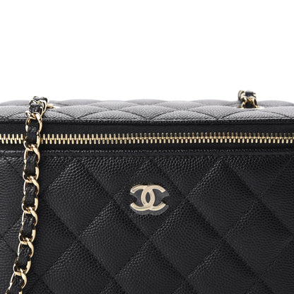 Chanel Caviar Quilted Small Vanity Case With Chain Black 10 of 11