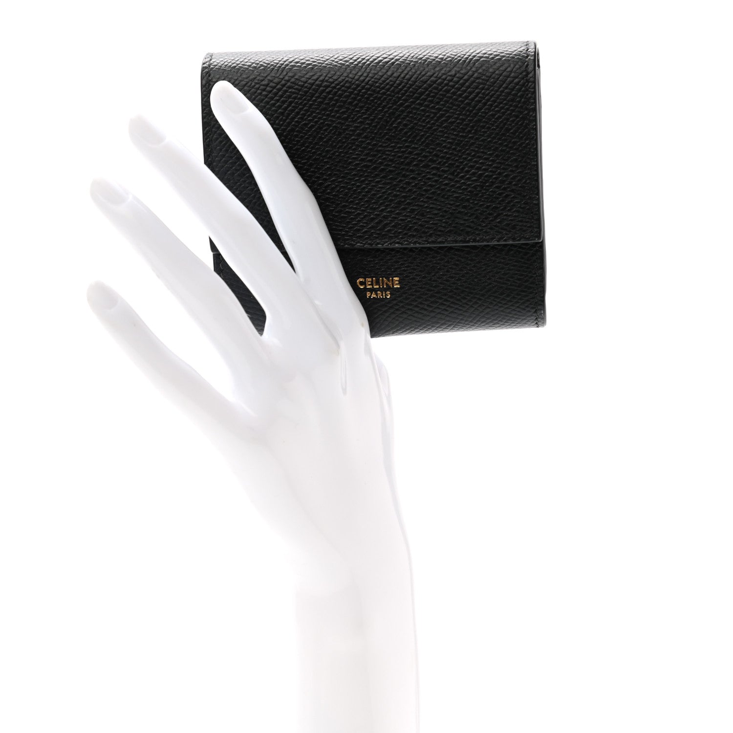 Celine Grained Calfskin Small Multifunction Folded Wallet Black 2 of 10