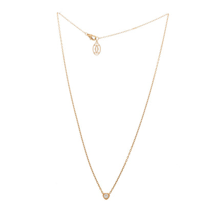Cartier 18K Pink Gold Diamond D'Amour Heart Pendant Necklace 3 of 6