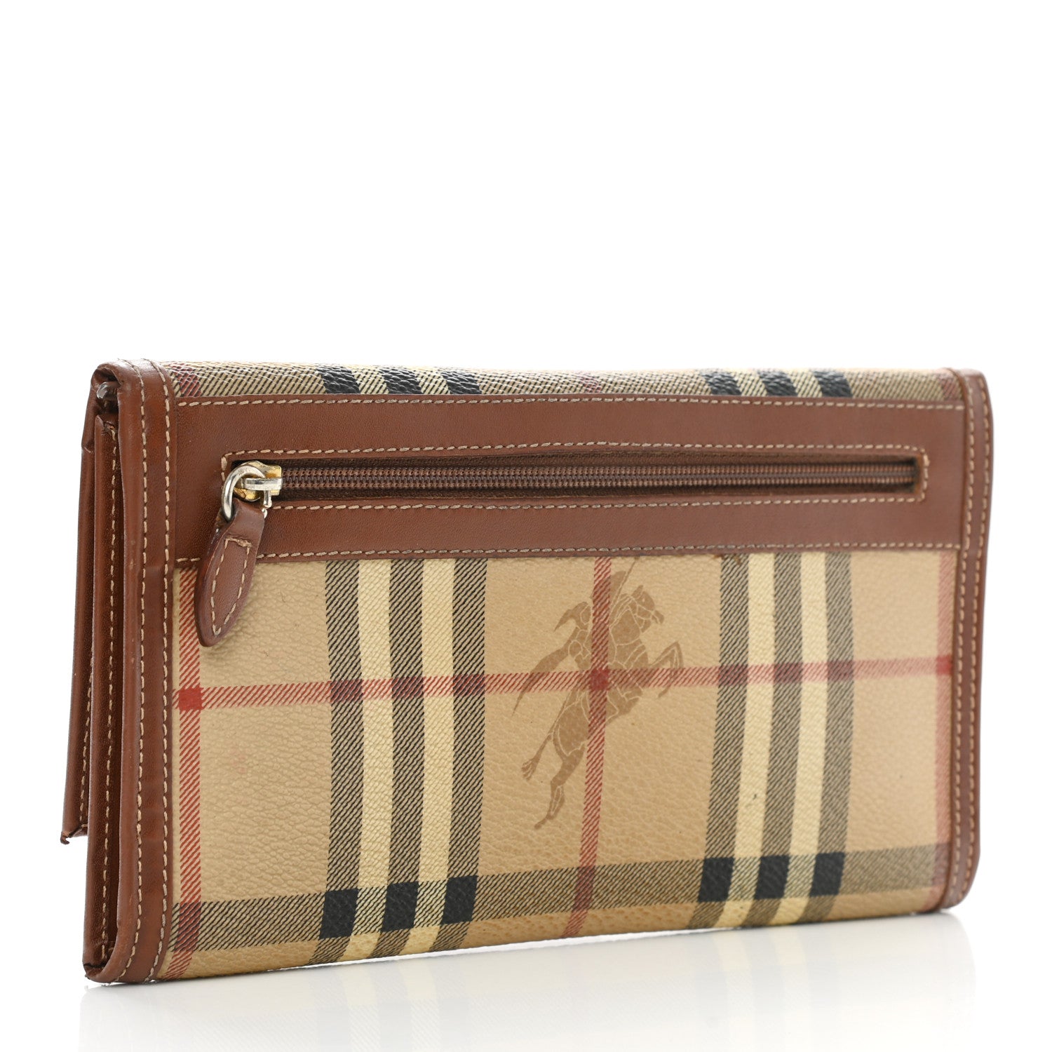 Burberry Haymarket Check Penrose Continental Wallet Tan 3 of 12