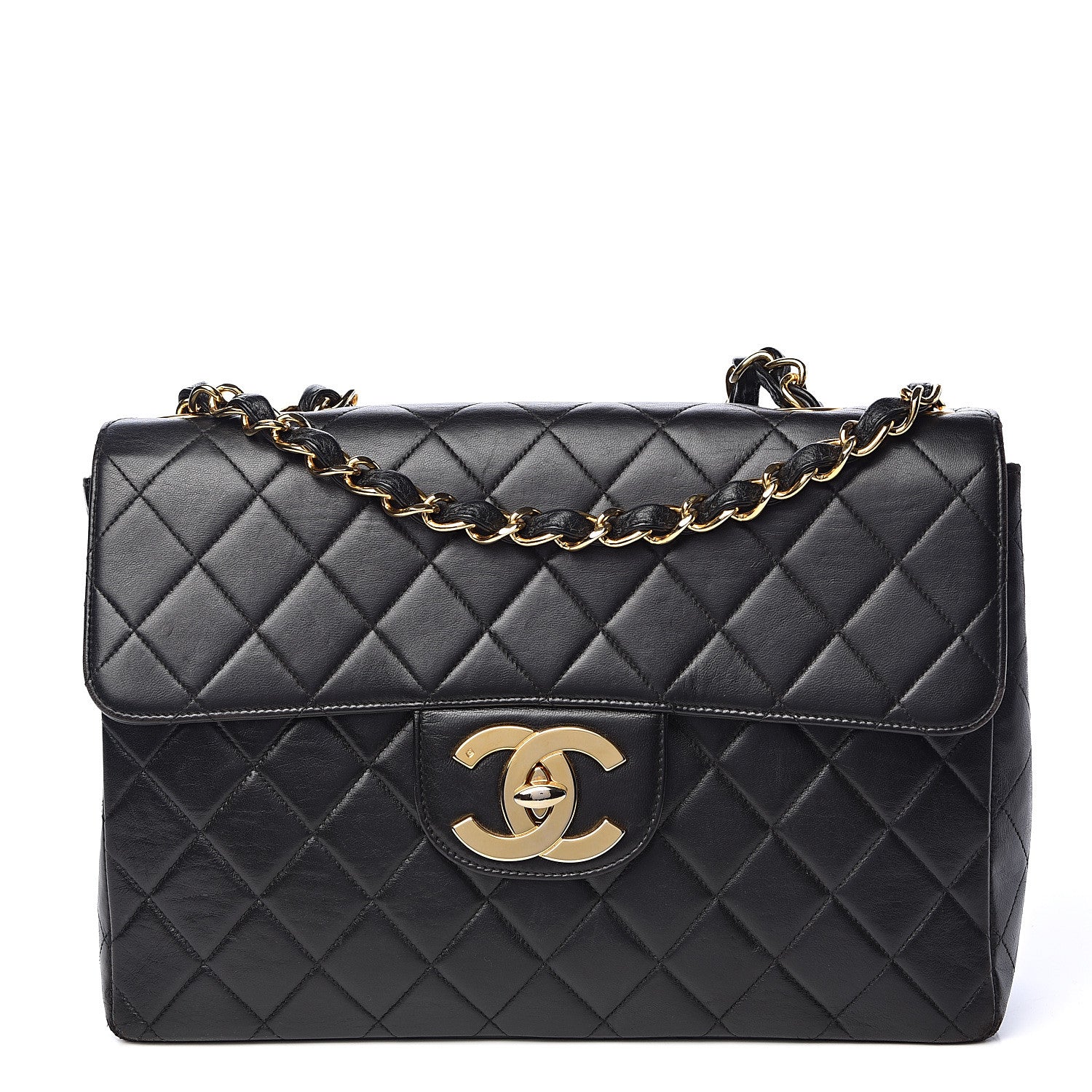 Chanel Lambskin Quilted Jumbo Single Flap Black 1 of 17