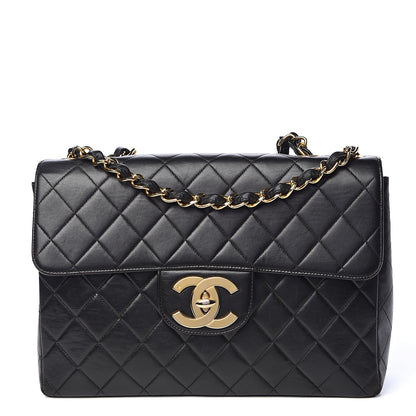 Chanel Lambskin Quilted Jumbo Single Flap Black 1 of 17