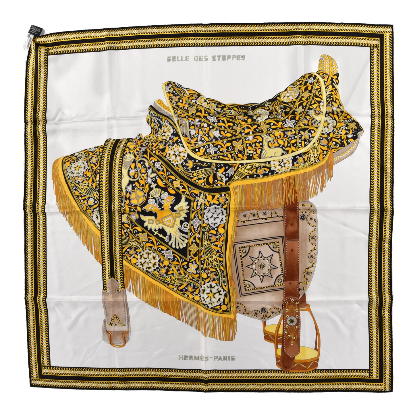 Silk Selle Des Steppes Scarf 90 White Or Black