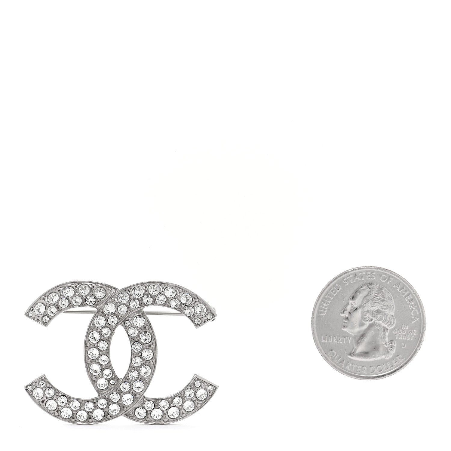 Chanel Crystal Palais Garnier CC Brooch Silver 2 of 5