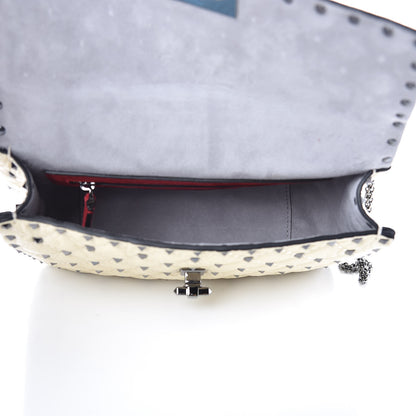 Valentino Garavani Craquele Nappa Medium Rockstud Spike Shoulder Bag Light Ivory 5 of 11