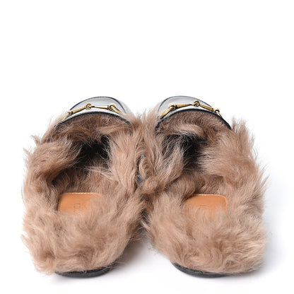Gucci Calfskin Fur Womens Princetown Slippers 38.5 Black 4 of 9