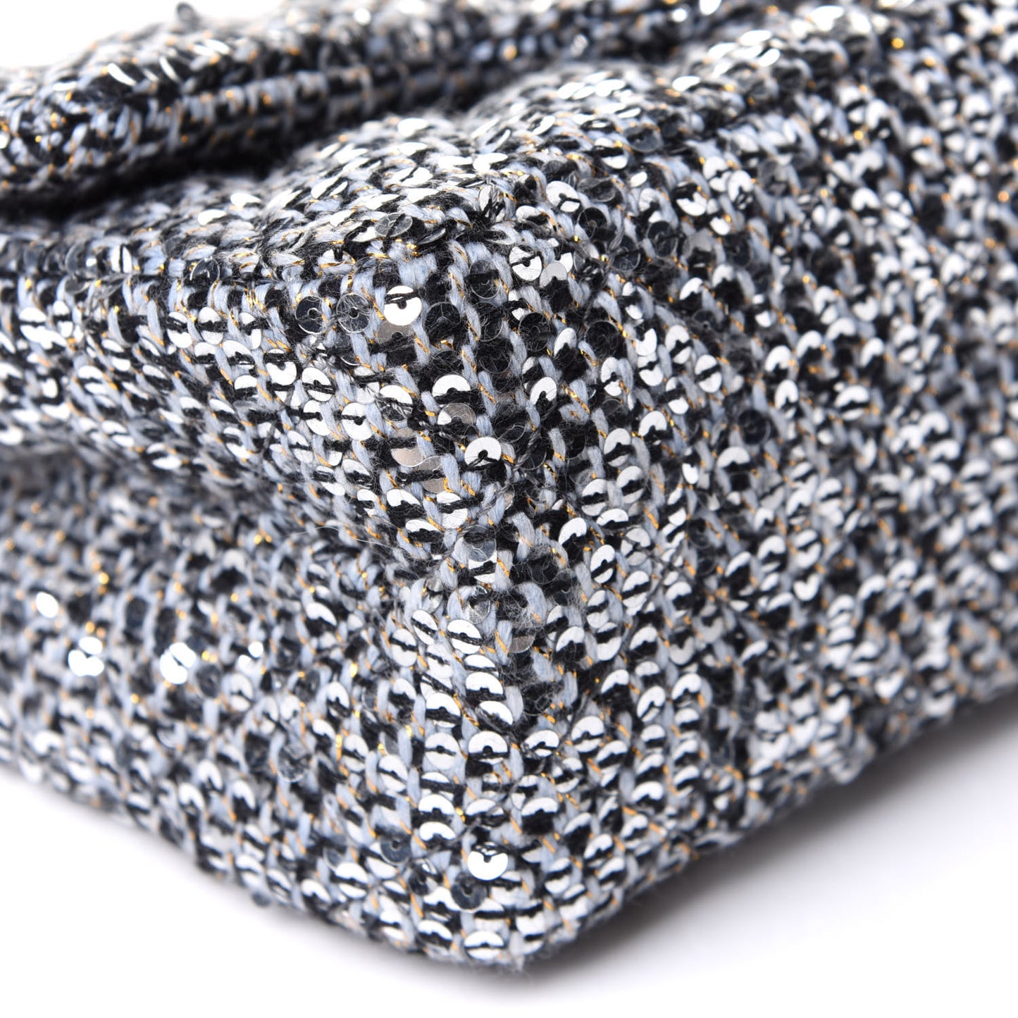 Tweed Quilted 2.55 Reissue Mini Flap Silver Black Gold