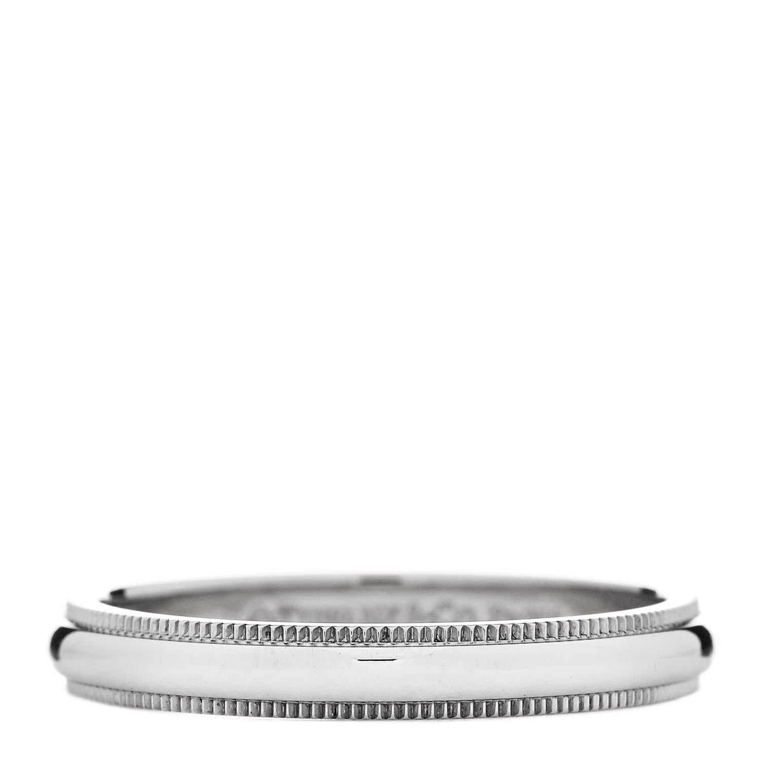 Tiffany Platinum 3mm Classic Milgrain Wedding Band Ring 58 8.5 1 of 5