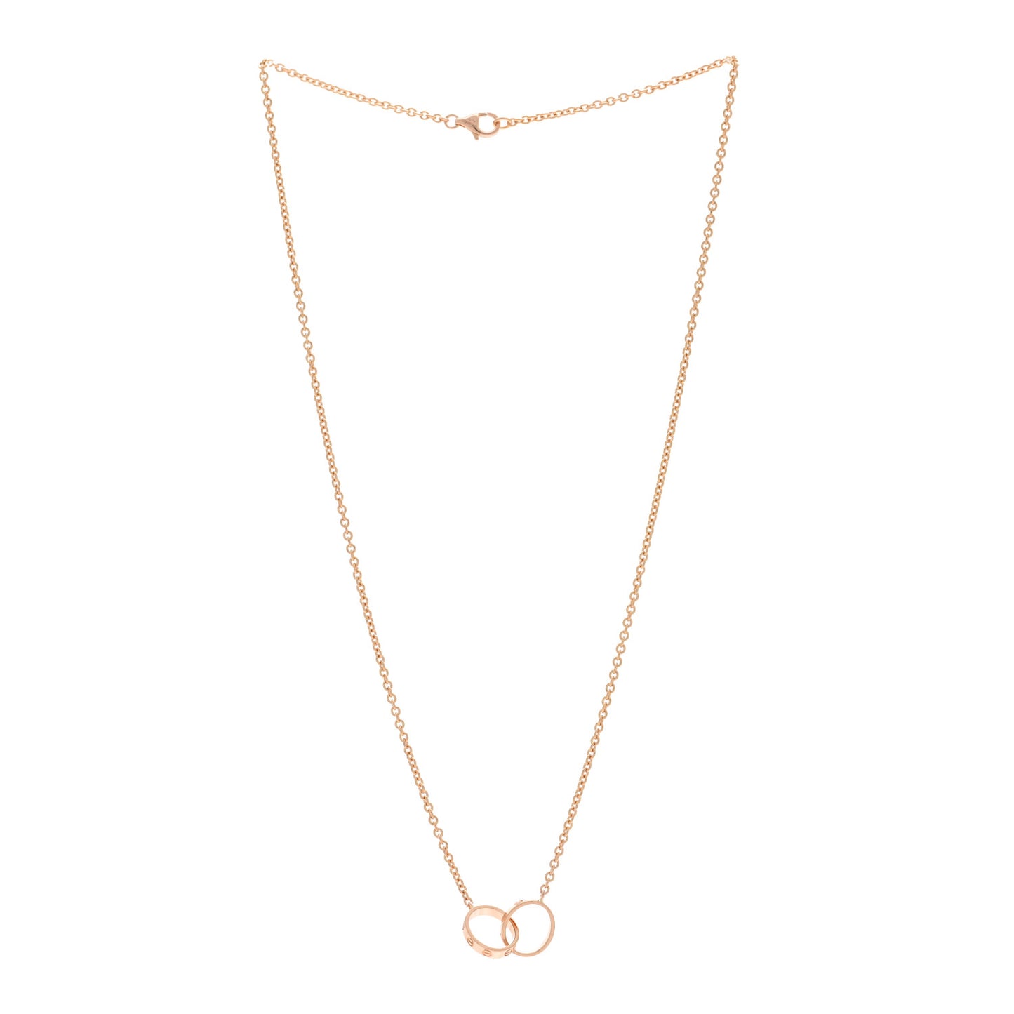 18K Pink Gold Interlocking LOVE Necklace