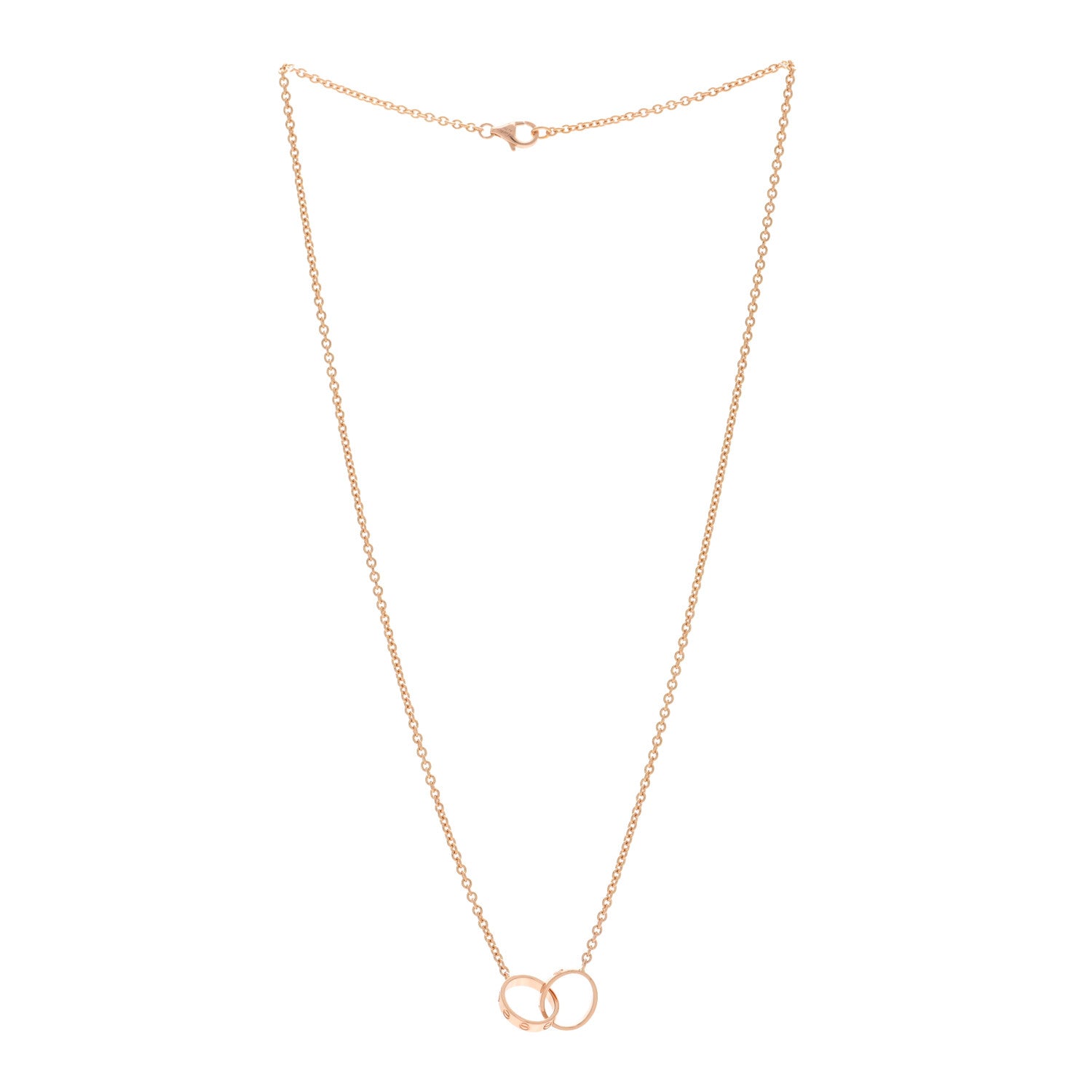 Cartier 18K Pink Gold Interlocking LOVE Necklace 3 of 4