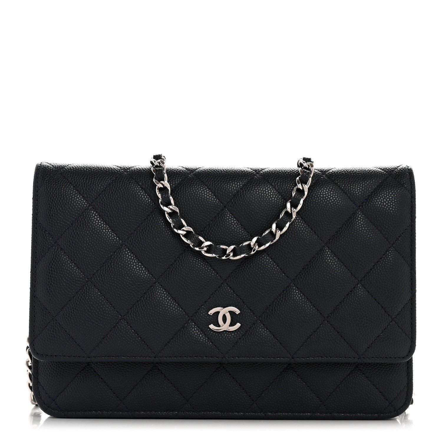 Chanel Caviar Quilted Wallet on Chain WOC Navy Blue 1 of 13