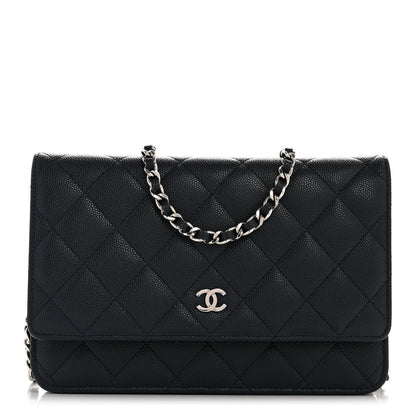 Chanel Caviar Quilted Wallet on Chain WOC Navy Blue 1 of 13