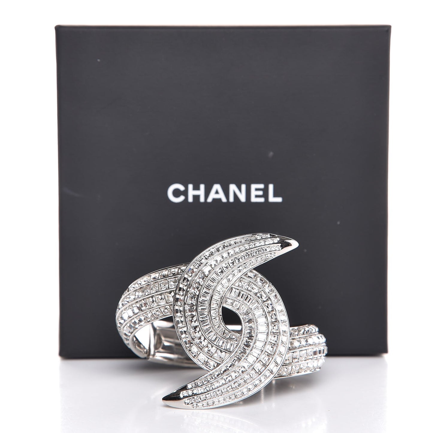 Crystal Baguette CC Cuff Silver