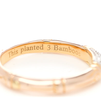 John Hardy 18K Yellow Gold Diamond Bamboo Slim Band Ring 56 7.5 4 of 5