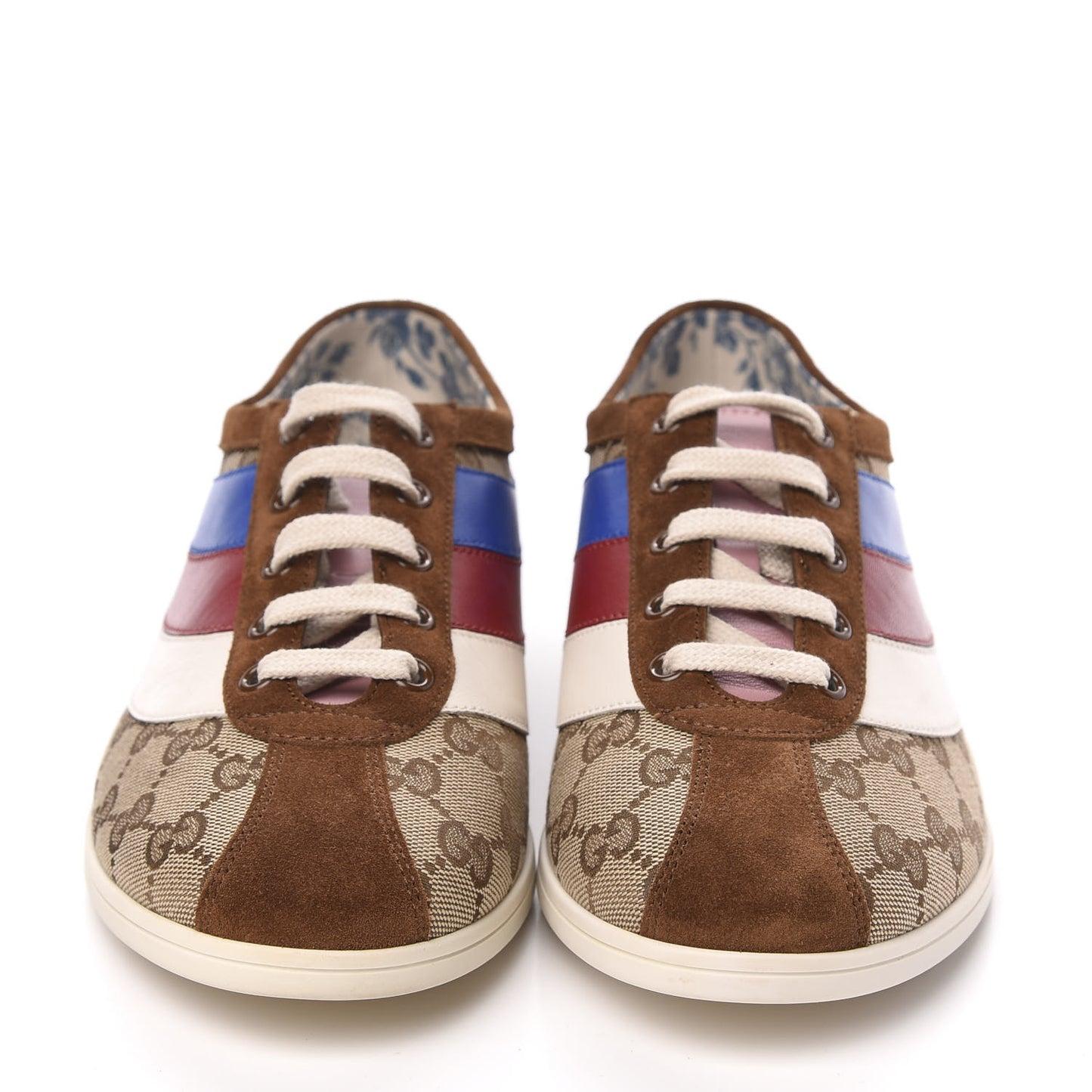 Suede Monogram Web Womens Falacer Sneakers 40 Nocciola Beige Mystic White Hibiscus Red